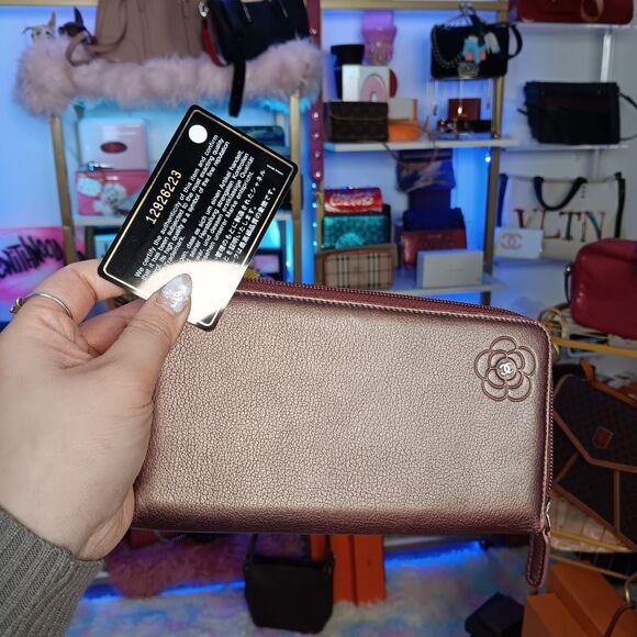 Chanel Deep Purple Iridescent Large Zip Around Wallet - Picture 11 of 16